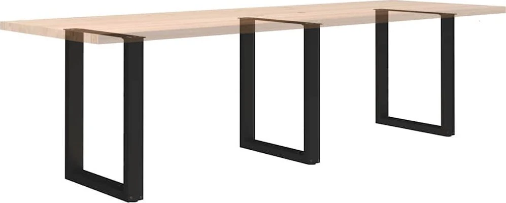 Valgomojo stalo kojelės, 3 vnt., juodos, 70x(72-73) cm, plienas, U formos