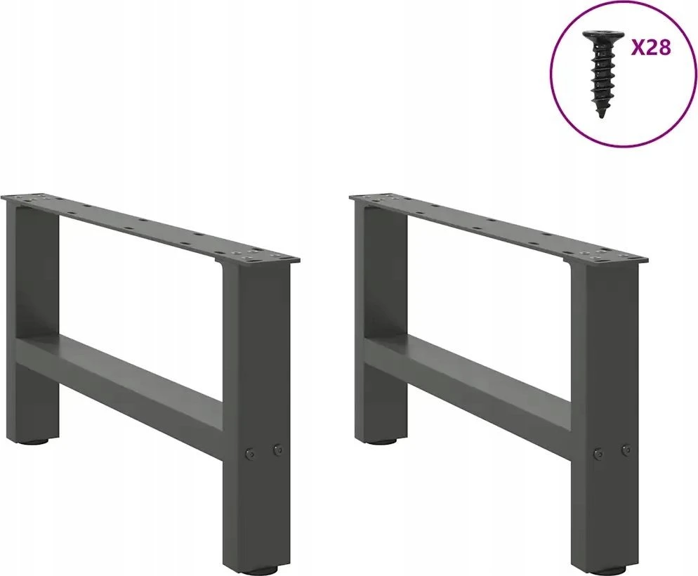Kavos staliuko kojos, antracito spalvos, 2 vnt., 70x(30-31) cm, plienas
