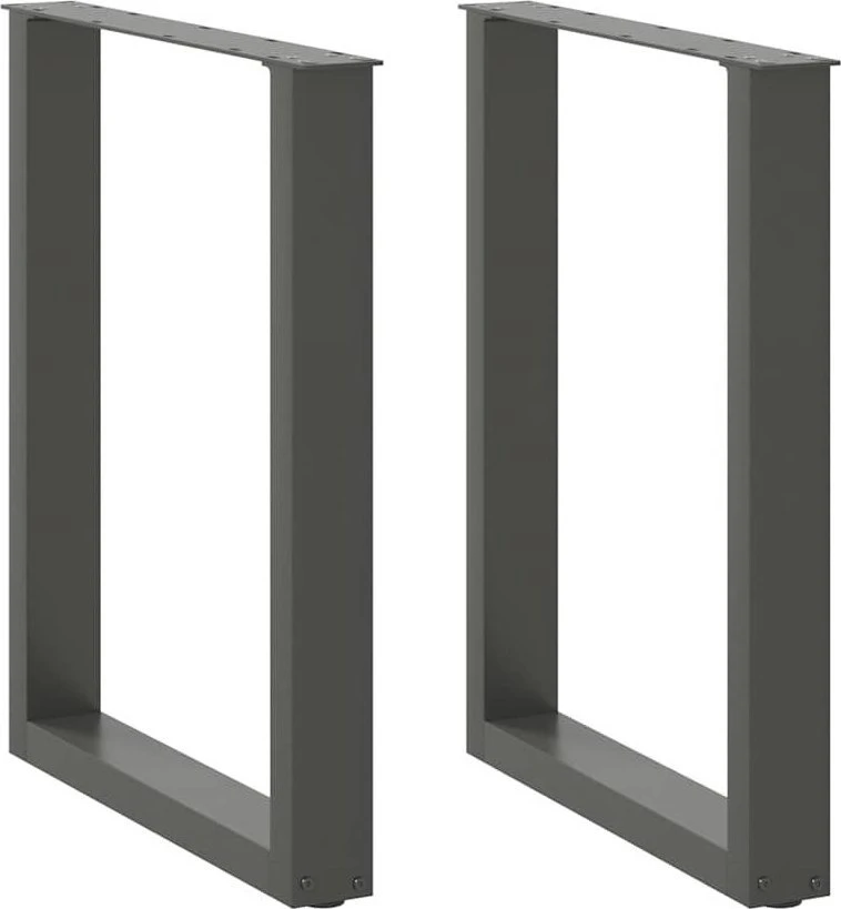Valgomojo stalo kojos, antracito spalvos, 2 vnt., 70x(72-73) cm, plienas