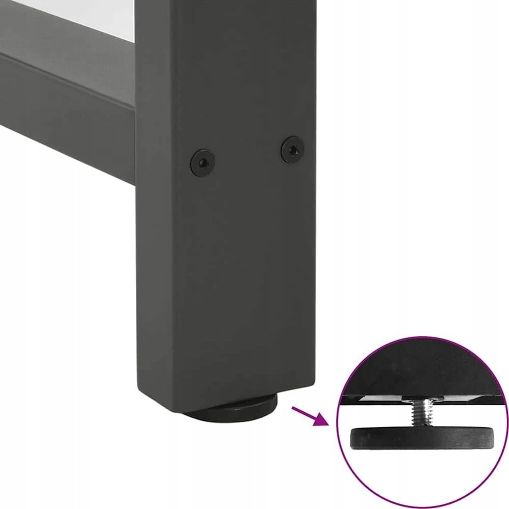 Valgomojo stalo kojos, antracito spalvos, 2 vnt., 70x(72-73) cm, plienas