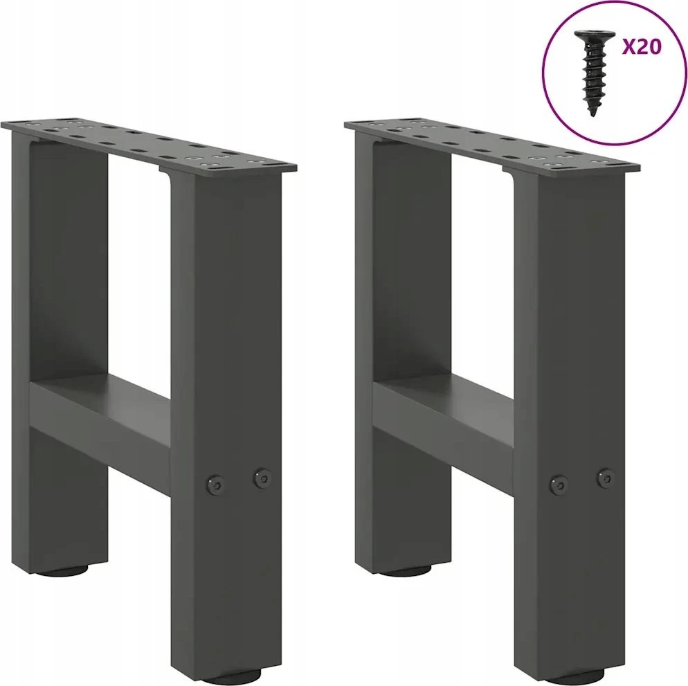 Kavos staliuko kojos, antracito spalvos, 2 vnt., 40x(30-31) cm, plienas