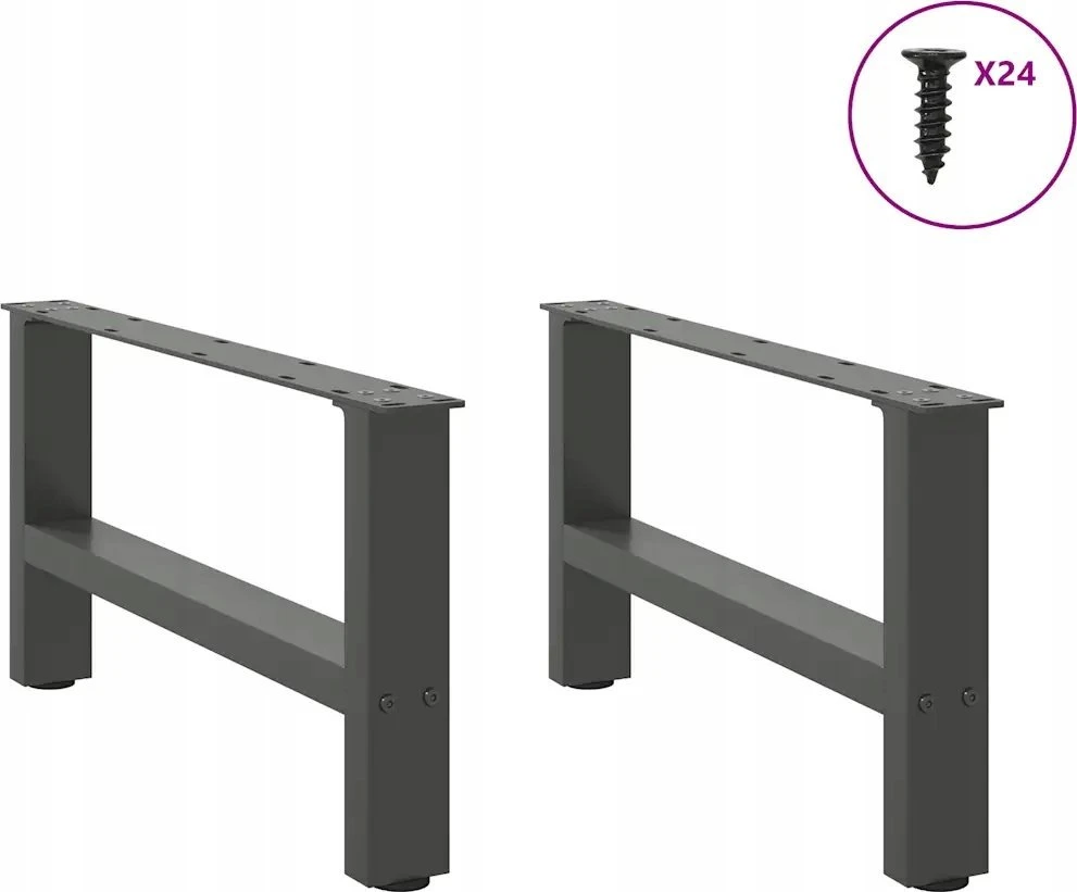 Kavos staliuko kojos, antracito spalvos, 2 vnt., 60x(30-31) cm, plienas