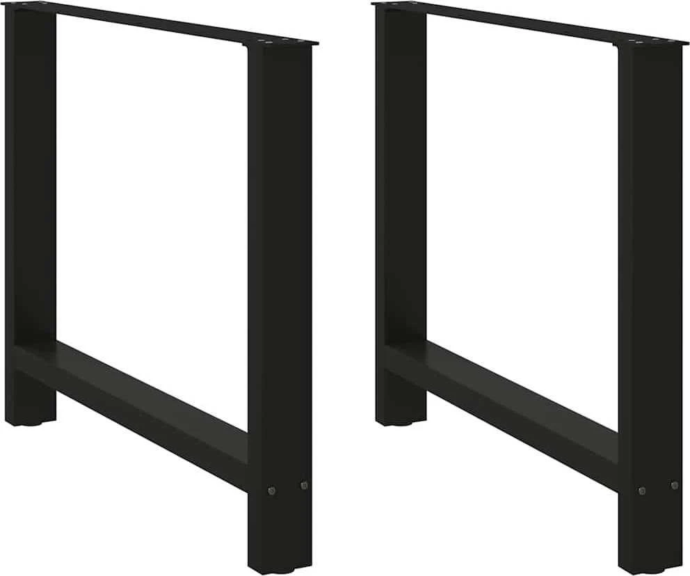 Valgomojo stalo kojos, juodos, 2 vnt., 100 x (72-73) cm, plienas