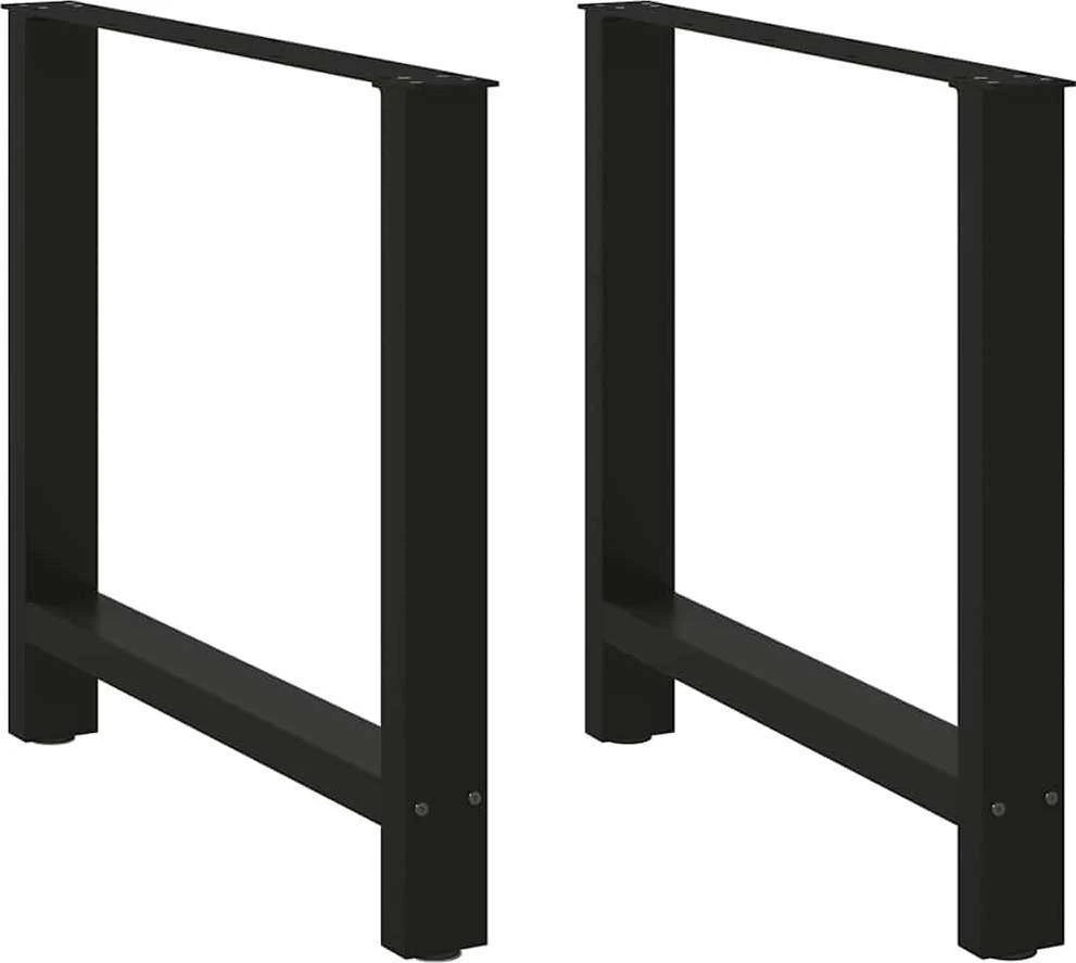 Valgomojo stalo kojos, juodos, 2 vnt., 70x(72-73) cm, plienas