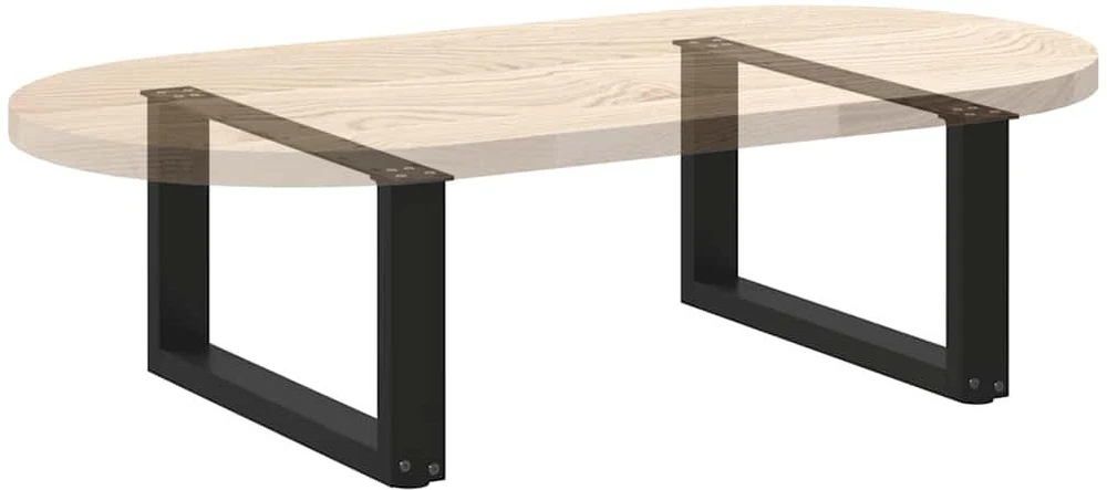 Kavos staliuko kojelės, 2 vnt., juodos, 60x(30-31) cm, plienas, U formos
