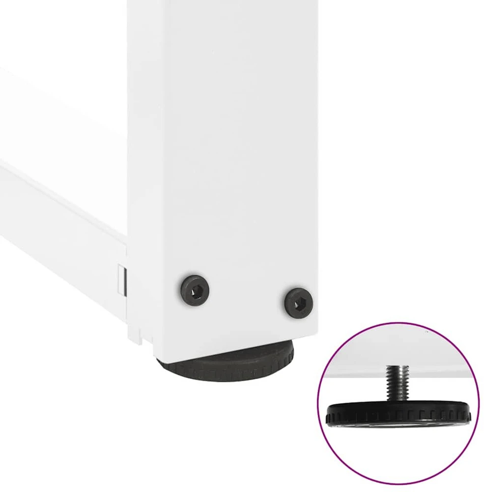 Kavos staliuko kojelės, T formos, 2 vnt., baltos, 40x25x(30-31) cm, plienas