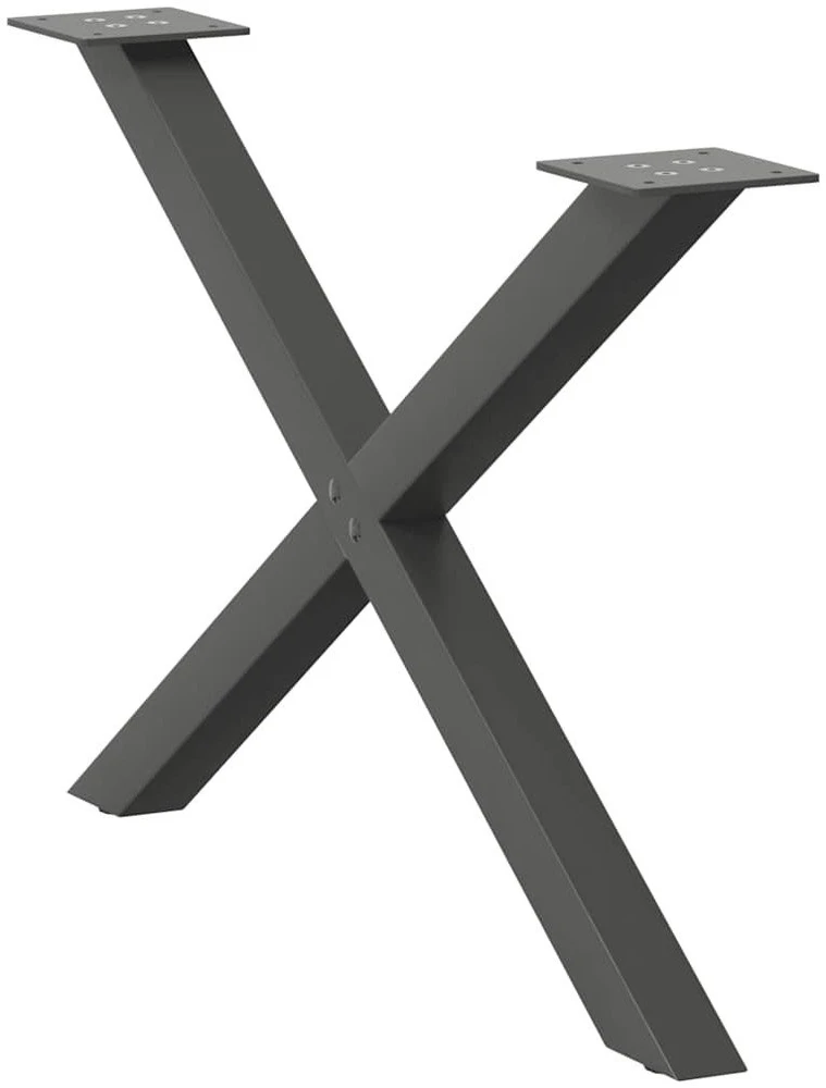 Kavos staliuko kojelės, 2 vnt., antracito spalvos, 70x(42-43) cm, plienas