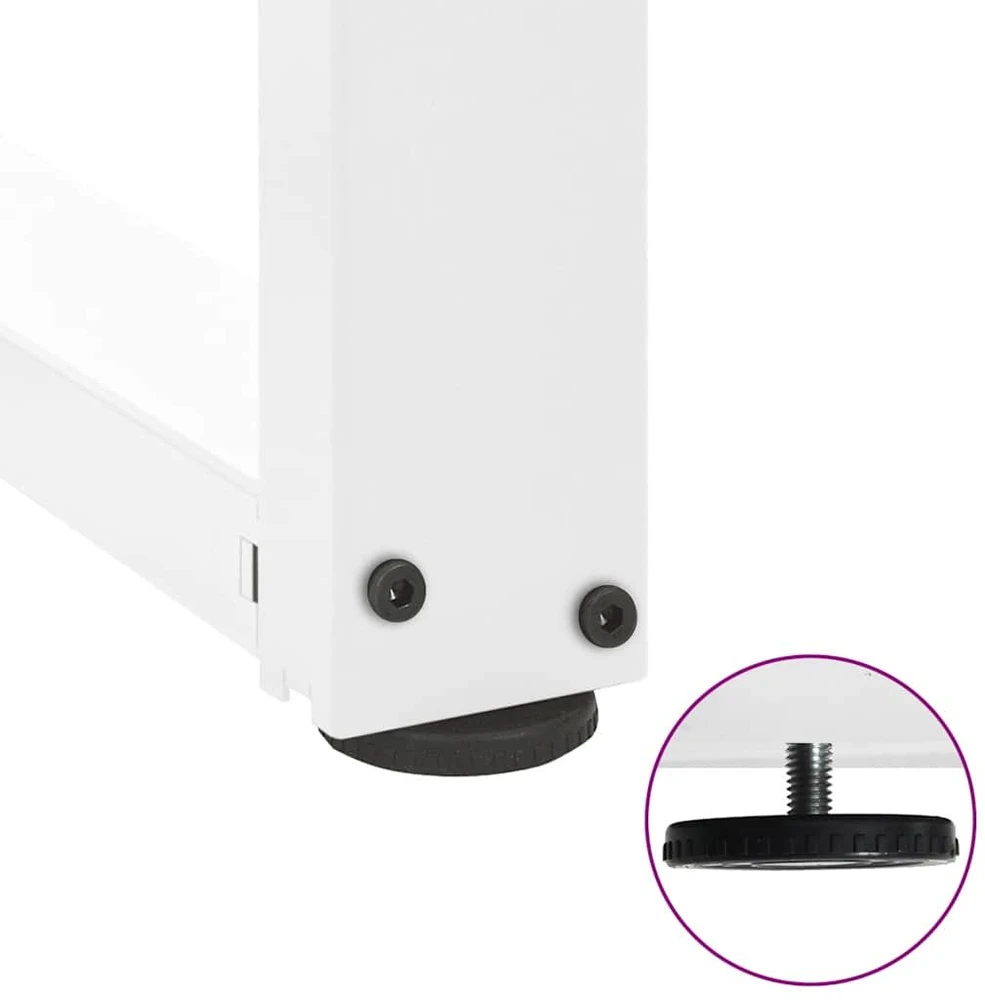 Kavos staliuko kojelės, 2 vnt., baltos, 70x25x(30-31) cm, plienas, T formos