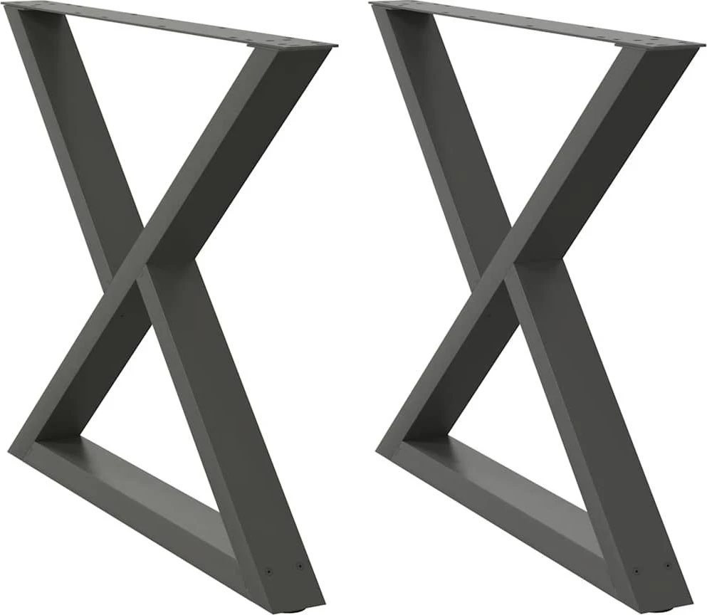 Valgomojo stalo kojos, 2 vnt., antracito spalvos, 90x(72-73,3) cm, plienas