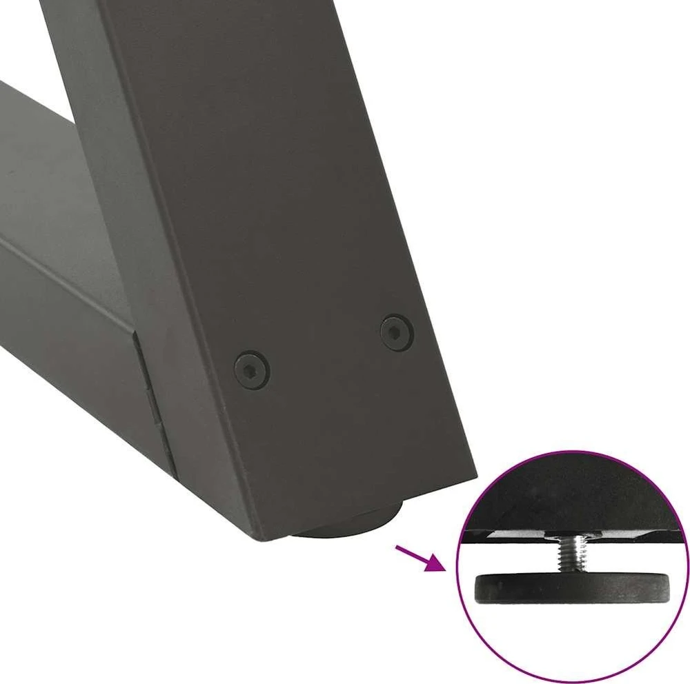 Valgomojo stalo kojos, 2 vnt., antracito spalvos, 90x(72-73,3) cm, plienas