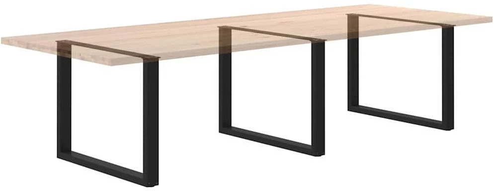 Kavos staliuko kojelės, U formos, 2 vnt., juoda, 100x(72-73) cm