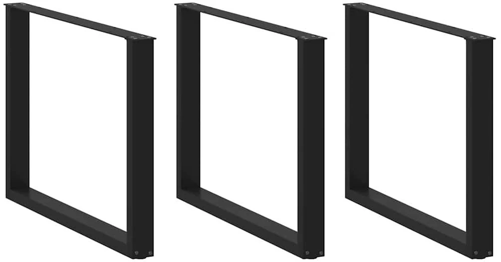 Kavos staliuko kojelės, U formos, 2 vnt., juoda, 100x(72-73) cm