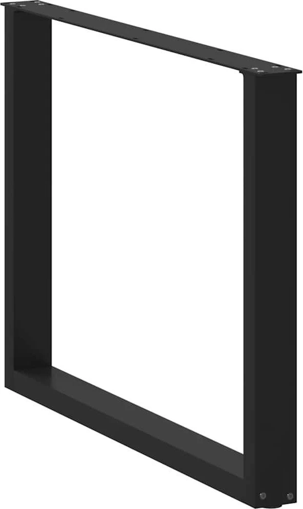 Kavos staliuko kojelės, U formos, 2 vnt., juoda, 100x(72-73) cm
