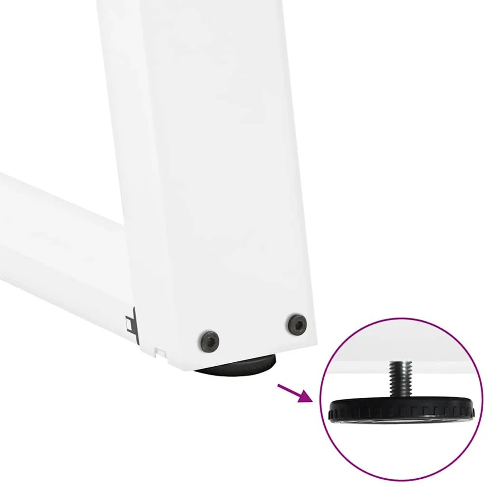 Valgomojo stalo kojelės, U formos, 2 vnt., balta, 90x(72-73)cm