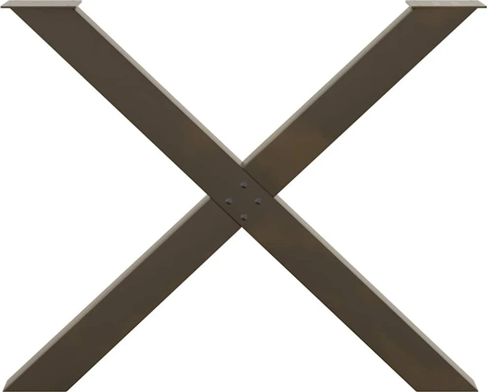 Valgomojo stalo kojos, X formos, 3 vnt., natūralus plienas, 90x(72-73) cm, plienas