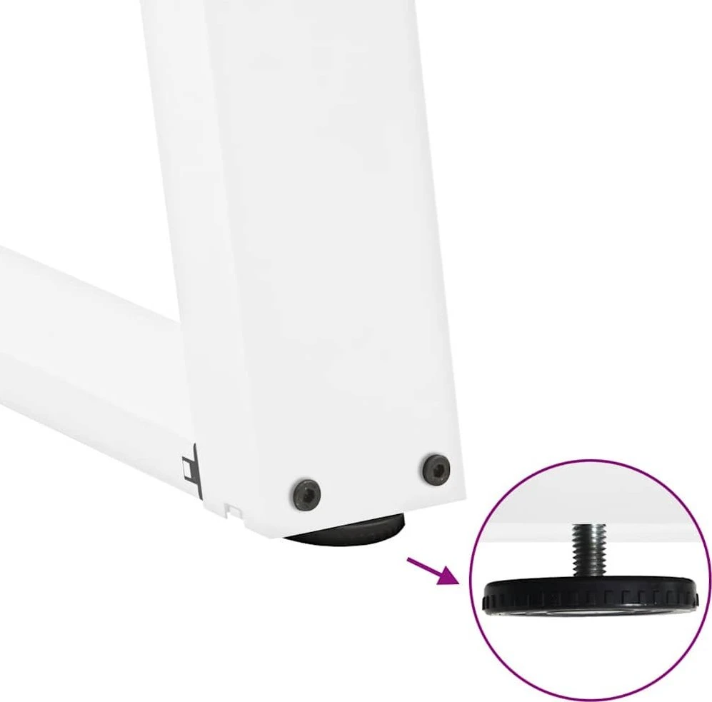 Konsolinio stalo kojelės, U formos, 2 vnt., baltos, 28x(72-73) cm, plienas