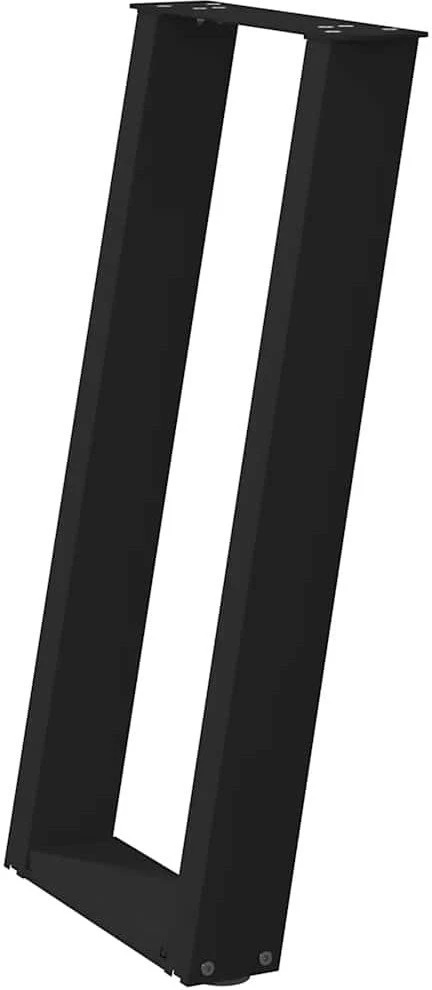 Konsolinio stalo kojelės, U formos, 2 vnt., juodos, 28x(72-73) cm, plienas