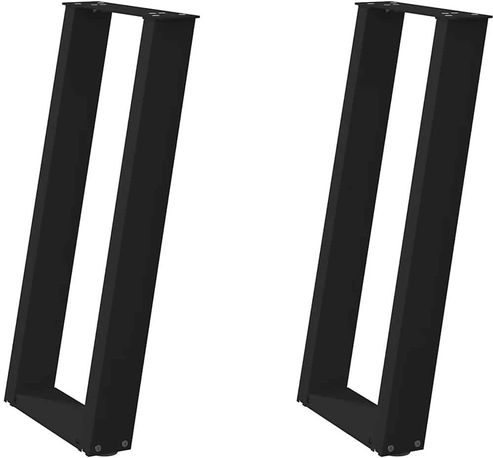 Konsolinio stalo kojelės, U formos, 2 vnt., juodos, 28x(72-73) cm, plienas