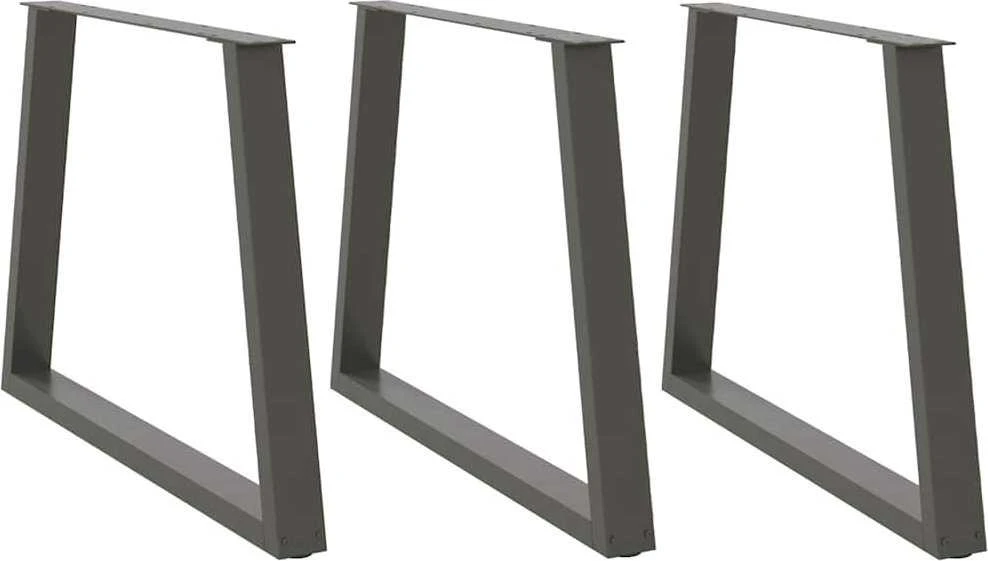 Valgomojo stalo kojos, 3 vnt., antracito spalvos, 90x(72-73,3) cm, plienas