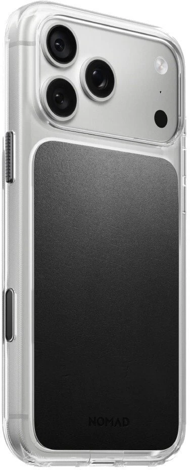 Nomad skaidrus odinis dėklas, juodas (Horween) - iPhone 18 Pro Max/17 Pro Max