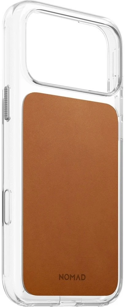 Nomad skaidrus odinis dėklas, balno ruda (Horween) - iPhone 18 Pro Max/17 Pro Max
