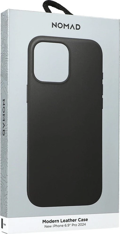 Dėklas Nomad Modern Leather case, juodas - iPhone 16 Pro Max