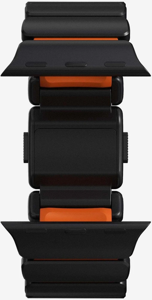 Apyrankė Nomad Stratos Band, juodas titanium, ultra oranžinis FKM - AW 45/46/49mm
