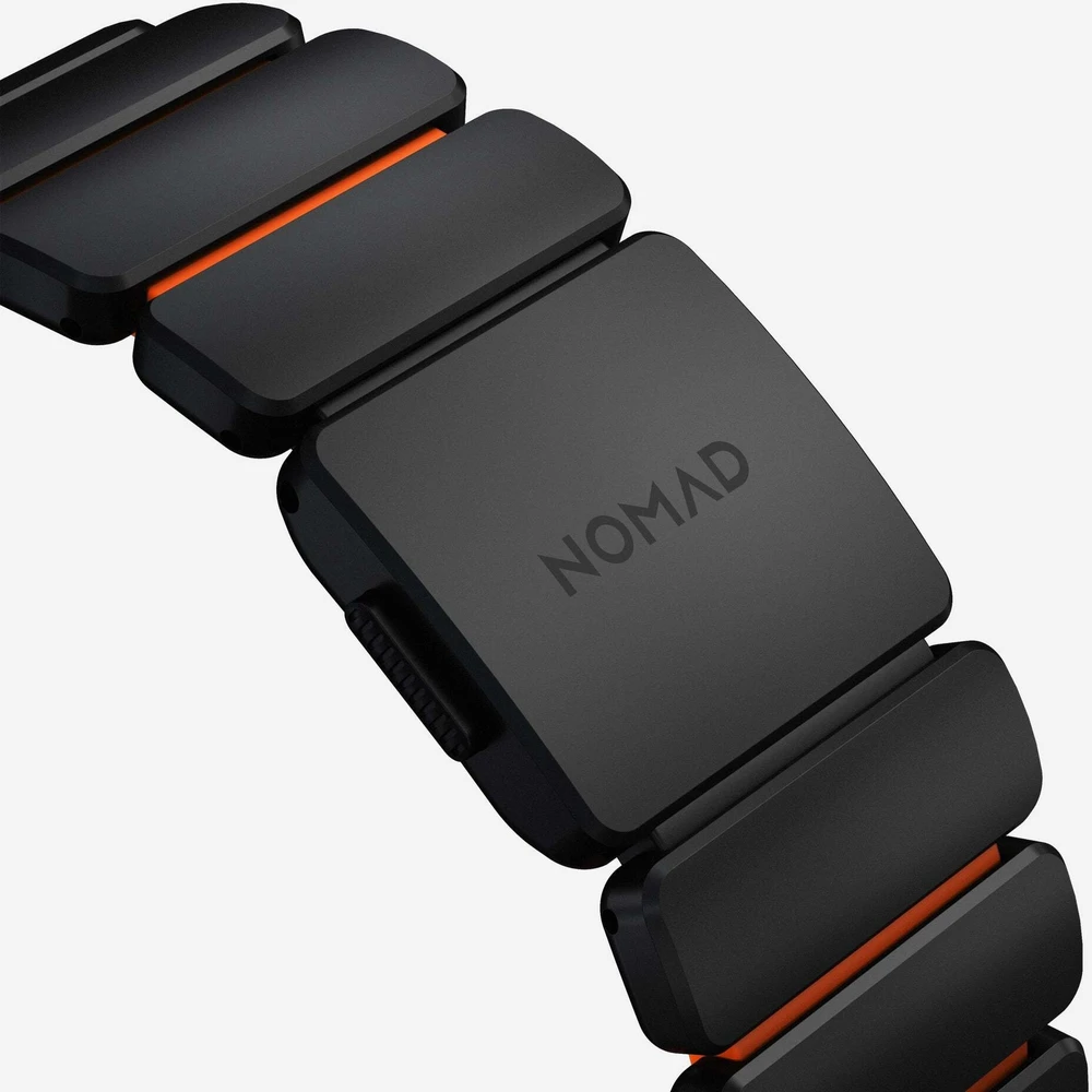 Apyrankė Nomad Stratos Band, juodas titanium, ultra oranžinis FKM - AW 45/46/49mm