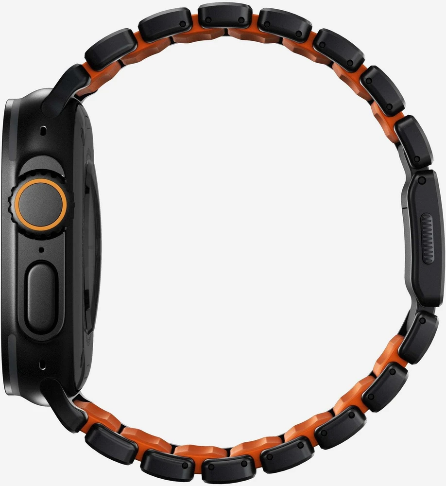 Nomad Stratos apyrankė juodos spalvos Titanium Ultra oranžinės spalvos FKM AW 45/46/49mm