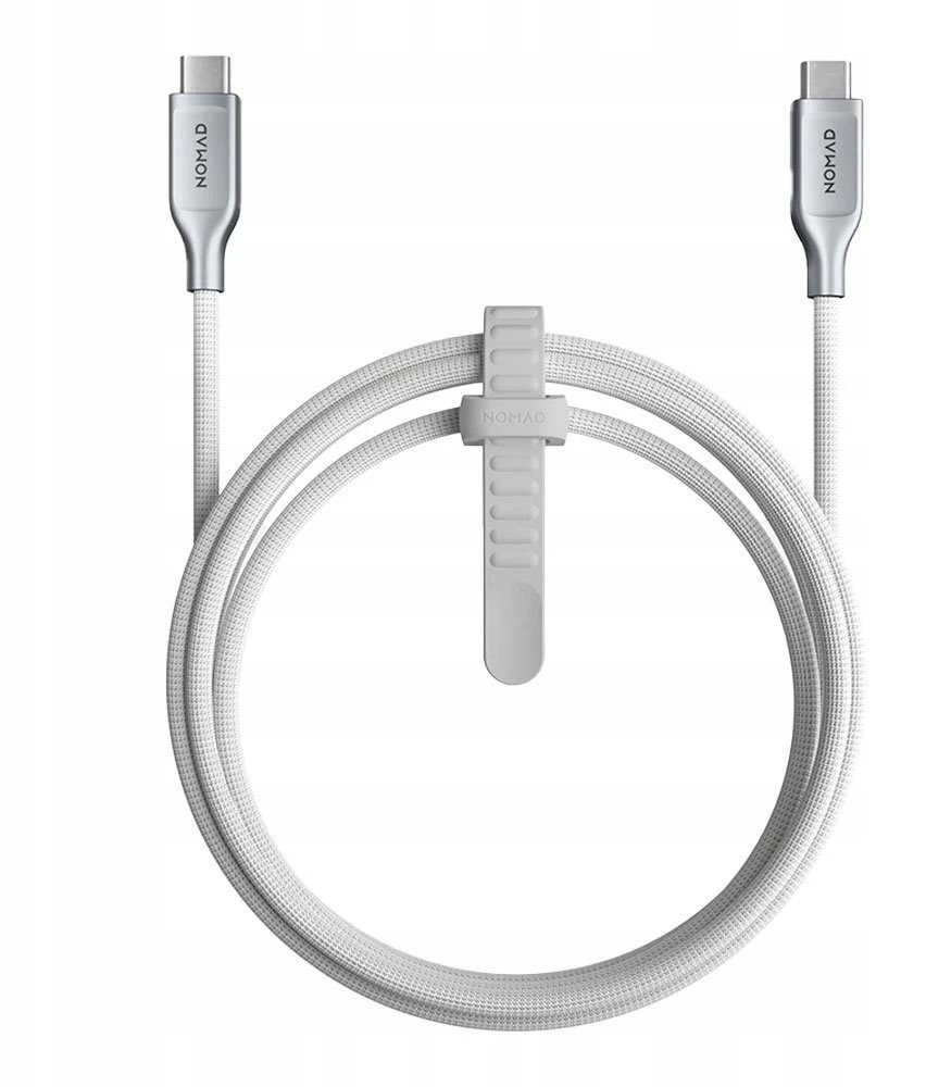 Nomad Kevlaro laidas, USB-C į USB-C, 1.5m, baltas
