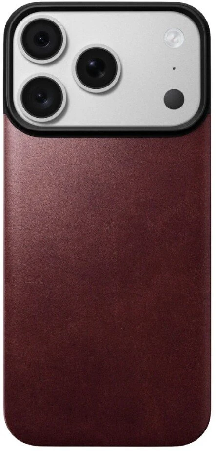 Dėklas Nomad Magnetinė odinė nugarėlė, bordo (Horween), Magsafe - iPhone 18 Pro/17 Pro