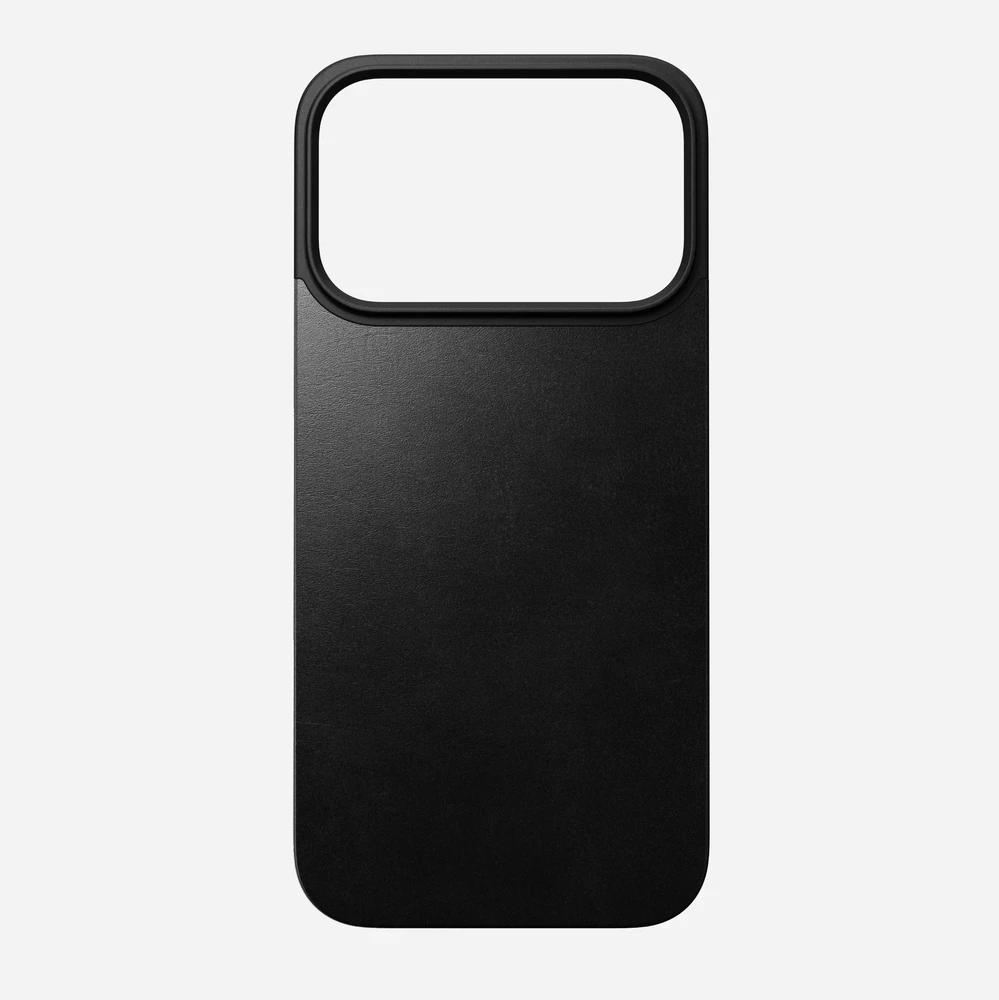Dėklas Nomad Magnetic Leather Back, juodas (Horween), Magsafe - iPhone 17 Pro