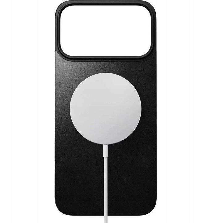 Dėklas Nomad Magnetic Leather Back, juodas (Horween), Magsafe - iPhone 17 Pro