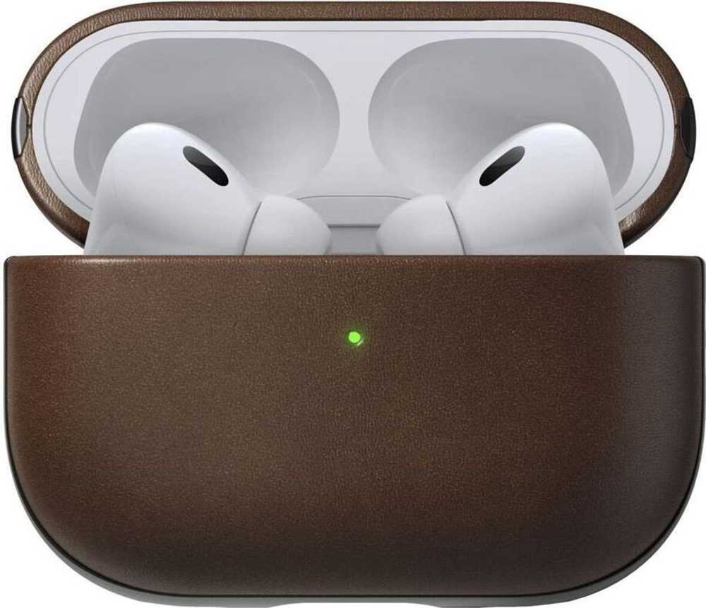 Nomad modernus dėklas AirPods Pro 2 ausinėms, rudos odos