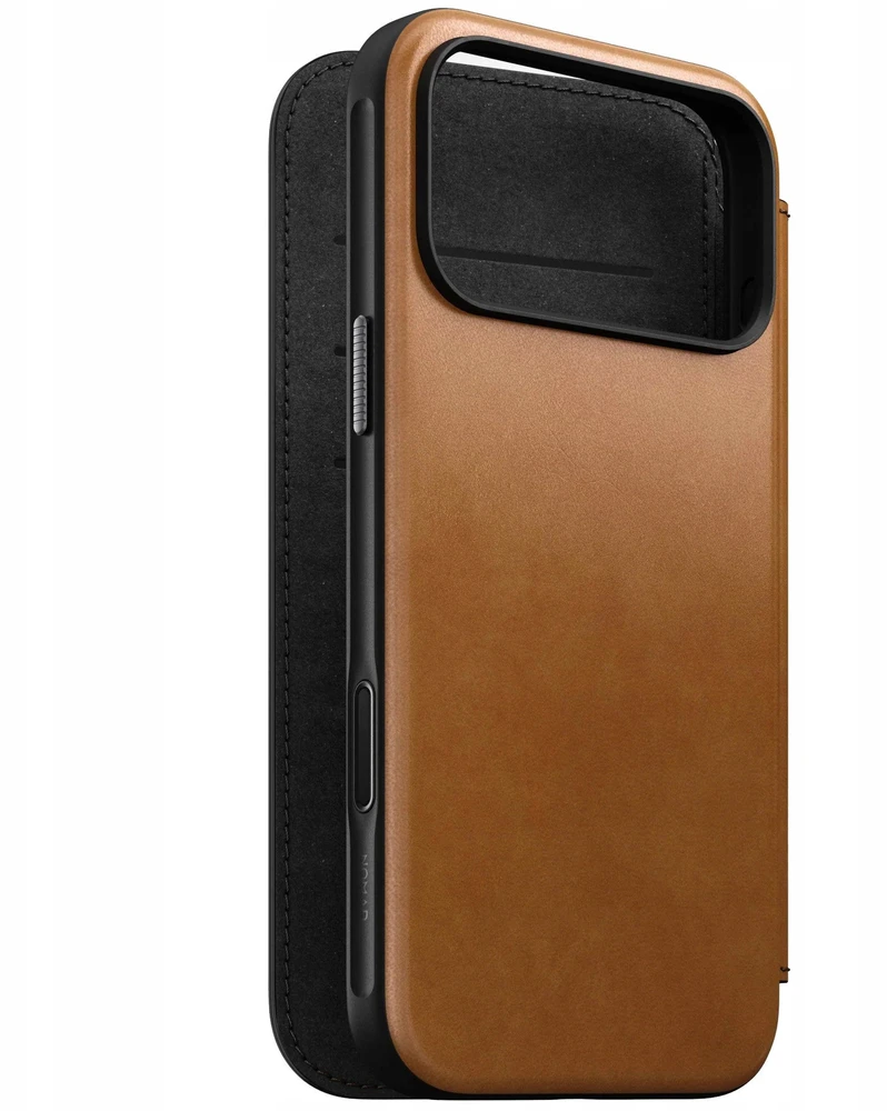 Dėklas Nomad Modern Leather Folio, english tan - iPhone 17 Pro