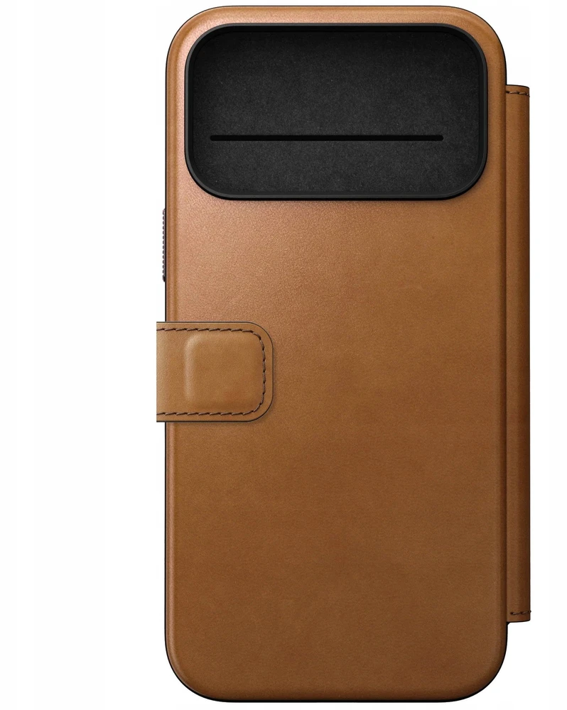 Dėklas Nomad Modern Leather Folio, english tan - iPhone 17 Pro