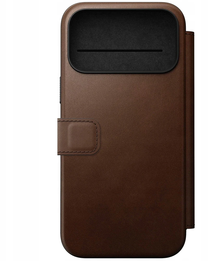 Dėklas Nomad Modern Leather Folio, ruda - iPhone 17 Pro