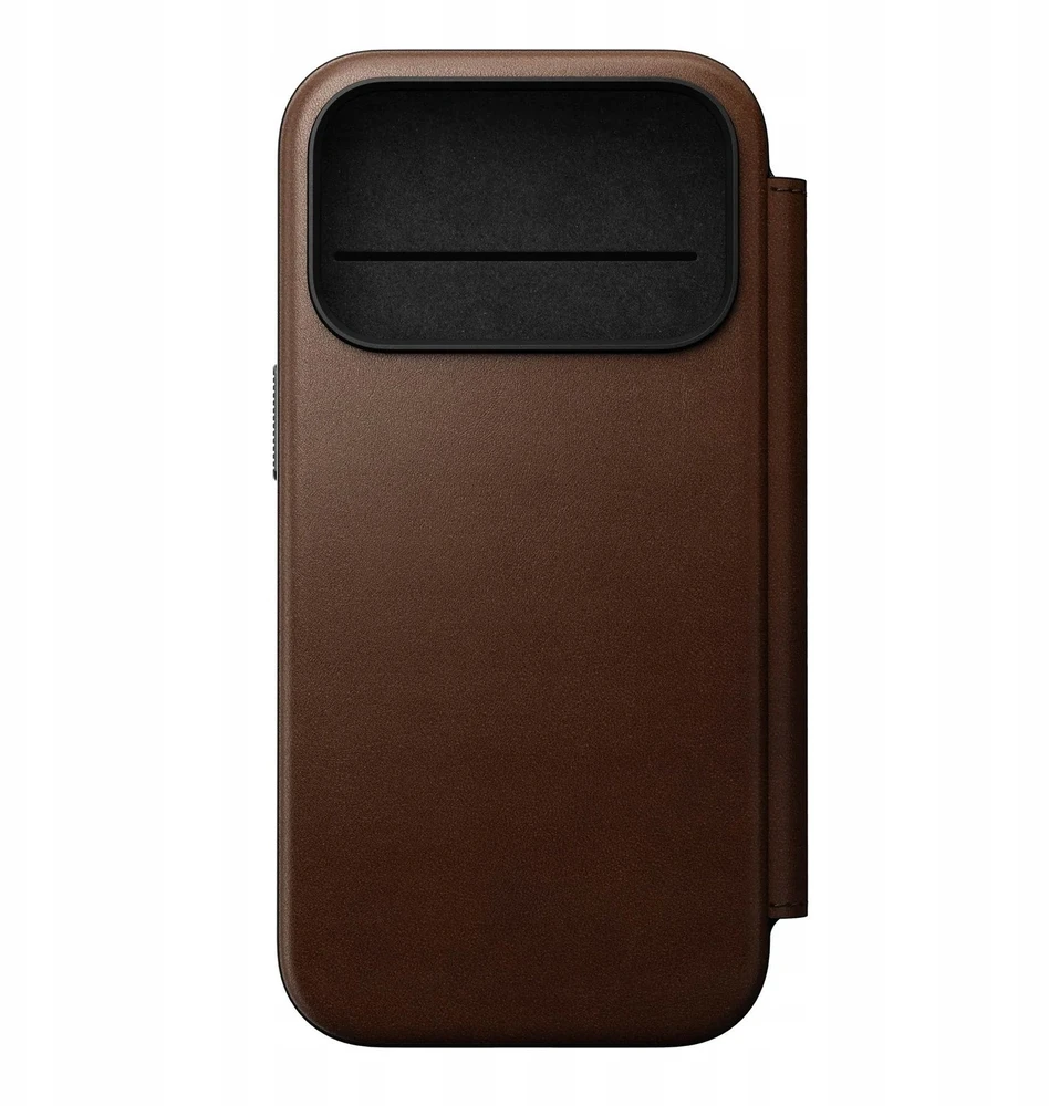 Dėklas Nomad Modern Leather Folio, ruda - iPhone 17 Pro