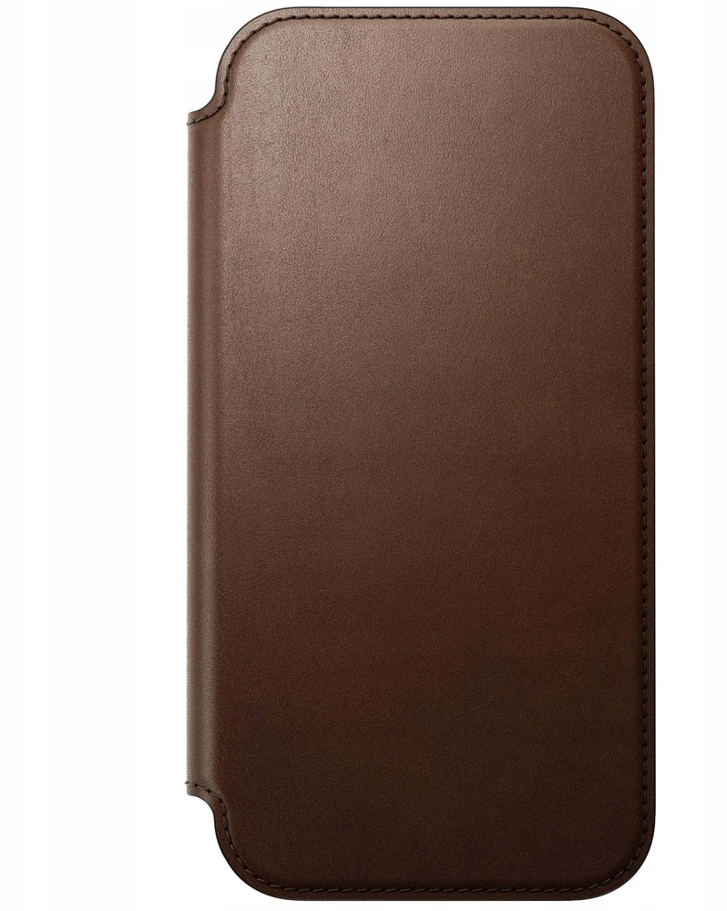 Dėklas Nomad Modern Leather Folio, ruda - iPhone 17 Pro