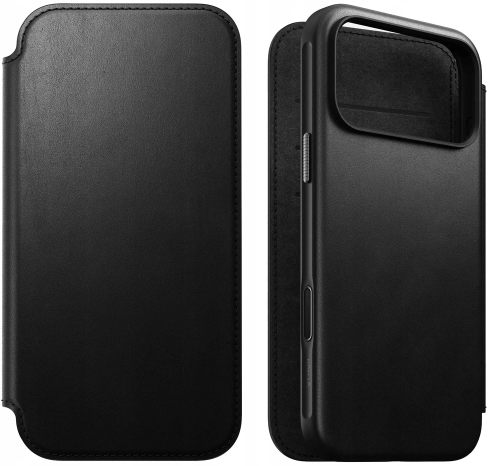 Dėklas Nomad Modern Leather Folio, juodas - iPhone 17 Pro