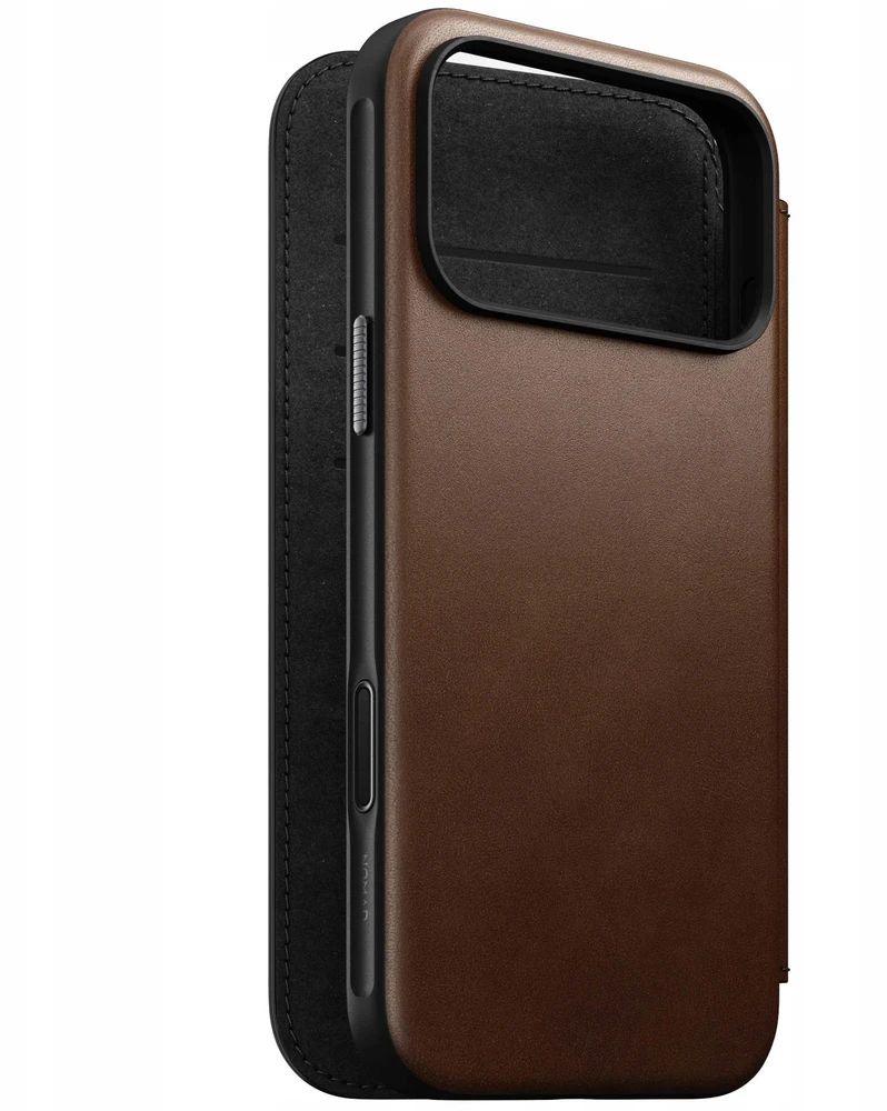 „Nomad Modern“ odinis dėklas, rudas – „iPhone 17 Pro Max“