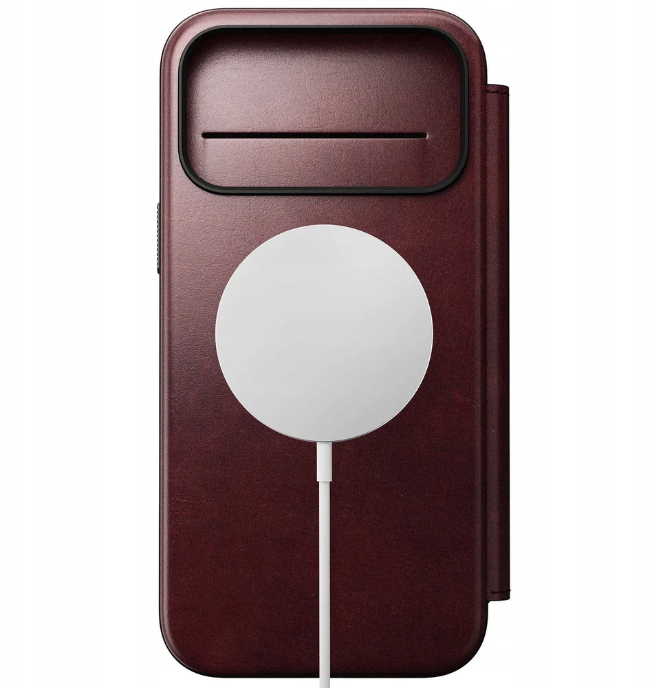 „Nomad Modern“ odinis dėklas, bordo spalvos („Horween“) – „iPhone 17 Pro Max“