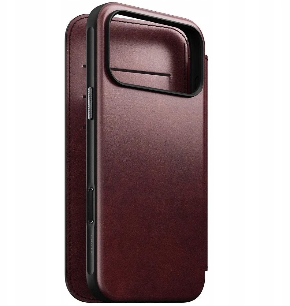 „Nomad Modern“ odinis dėklas, bordo spalvos („Horween“) – „iPhone 17 Pro Max“