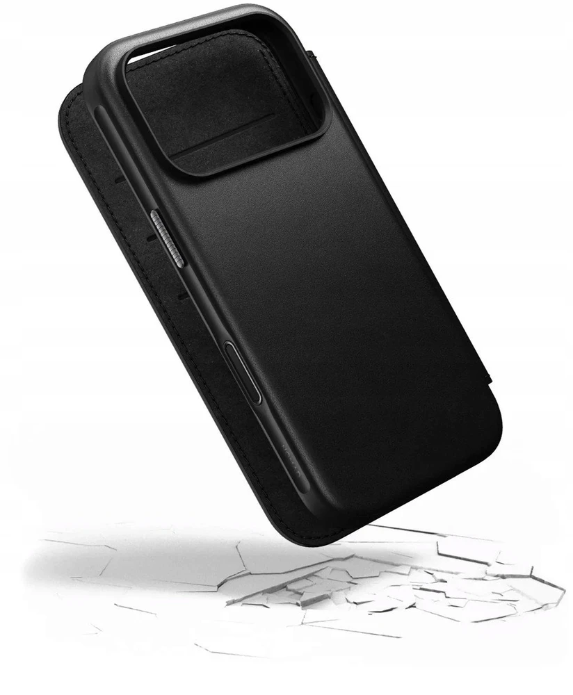 Dėklas Nomad Modern Leather Folio, juodas - iPhone 17 Pro