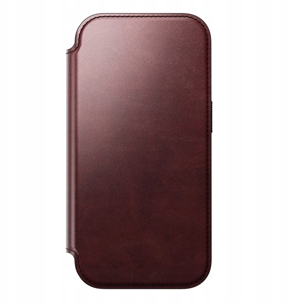Dėklas Nomad Modern Leather Folio, burgundy (Horween) - iPhone 17 Pro