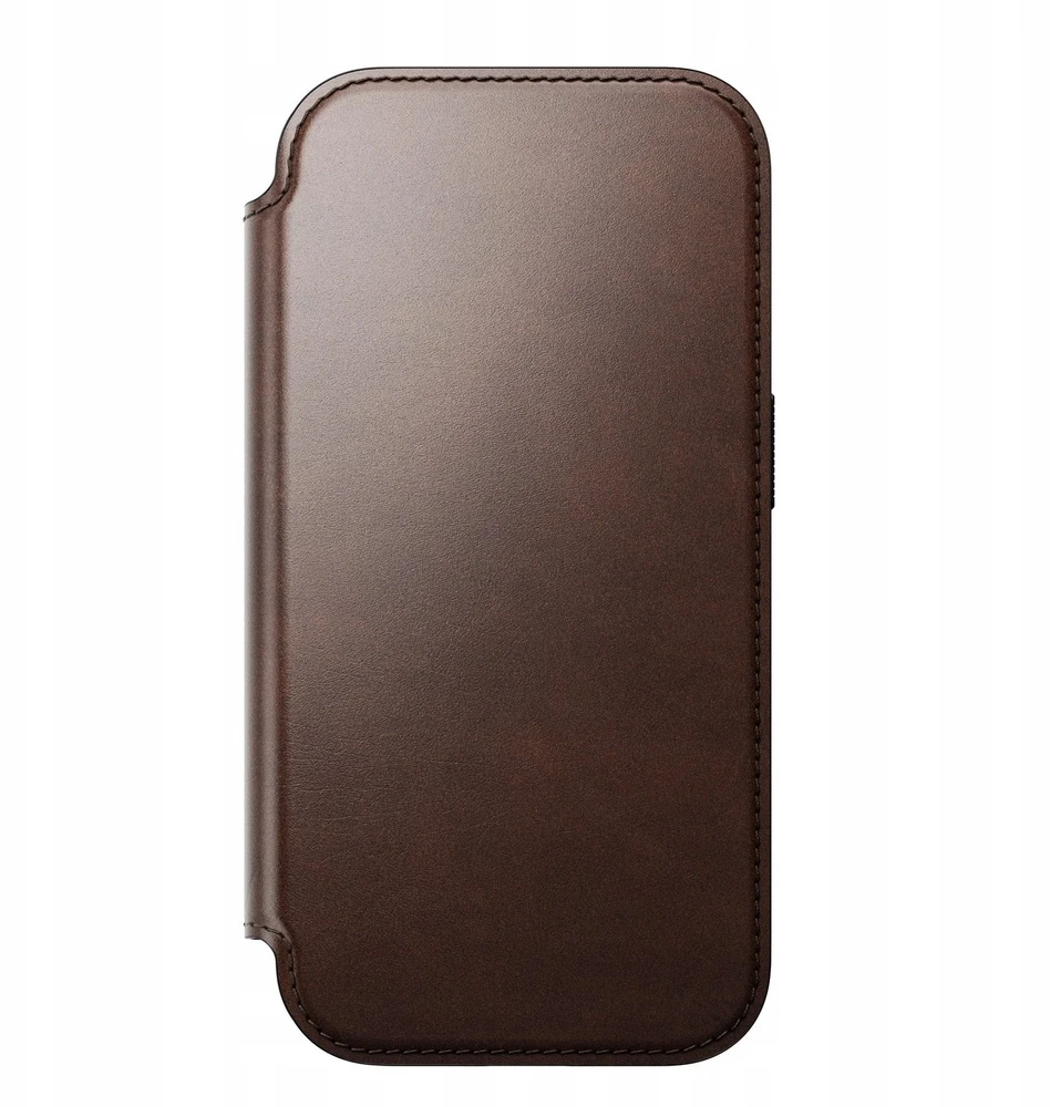 Dėklas Nomad Modern Leather Folio, rustic ruda (Horween) - iPhone 17 Pro