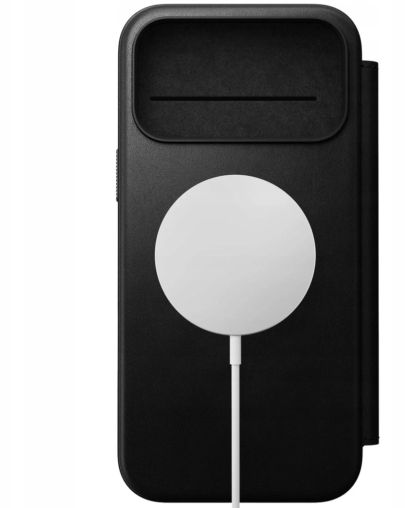 Dėklas Nomad Modern Leather Folio, juodas - iPhone 17 Pro