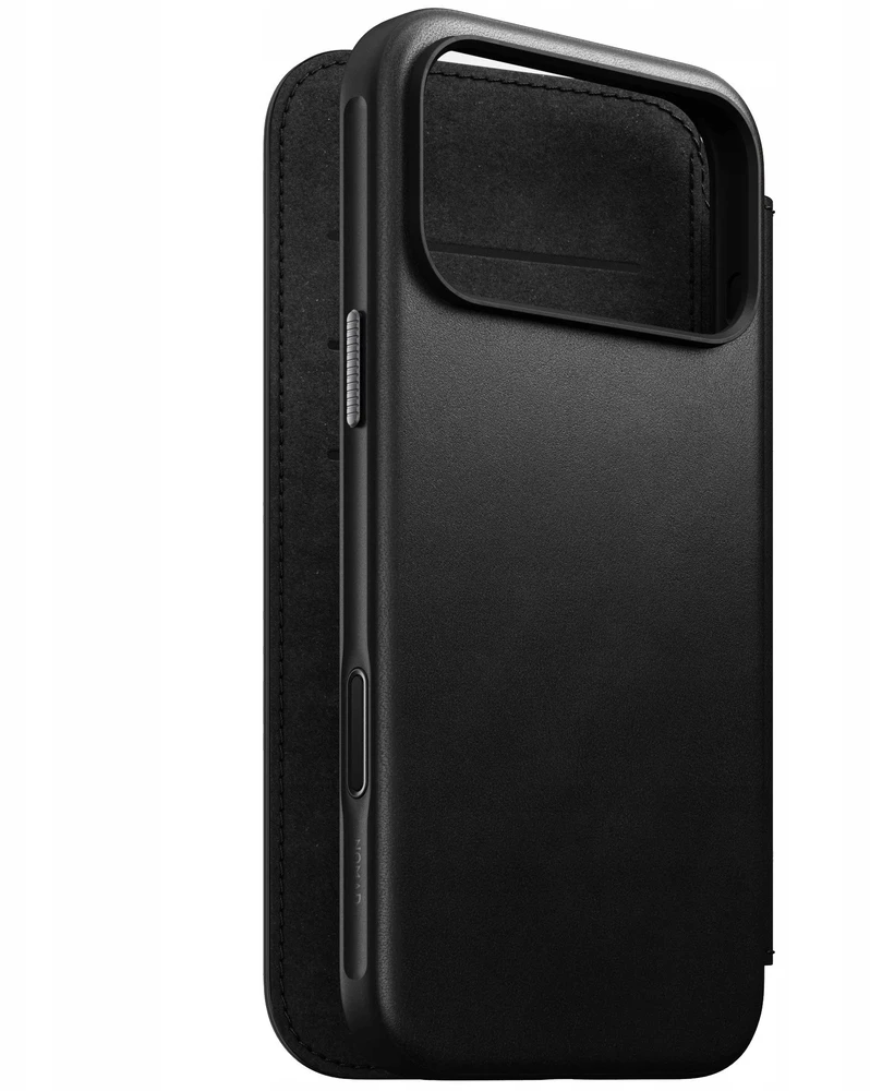 Dėklas Nomad Modern Leather Folio, juodas - iPhone 17 Pro