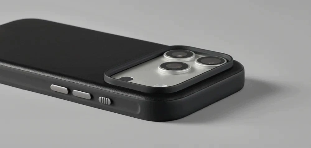 Nomad modernus odinis dėklas, juodas - iPhone 18 Pro/17 Pro