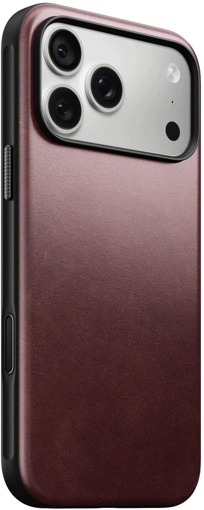Burga Nomad Modern odinis dėklas, bordo (Horween) – iPhone 18 Pro/17 Pro